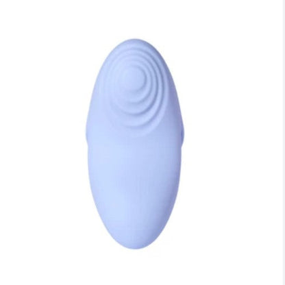 Front view of Echo 2's textured silicone sleeve, highlighting wavy ridges and soft pink material