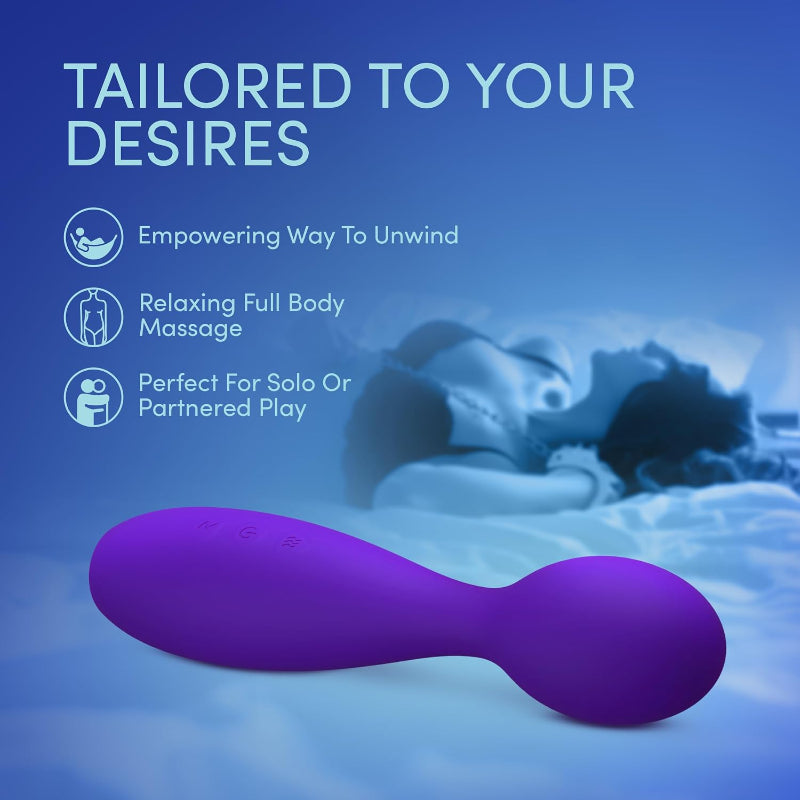 Blush Velvet High silicone wand vibrator designed for solo pleasure, partnered intimacy, and relaxing full-body massage