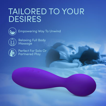Blush Velvet High silicone wand vibrator designed for solo pleasure, partnered intimacy, and relaxing full-body massage