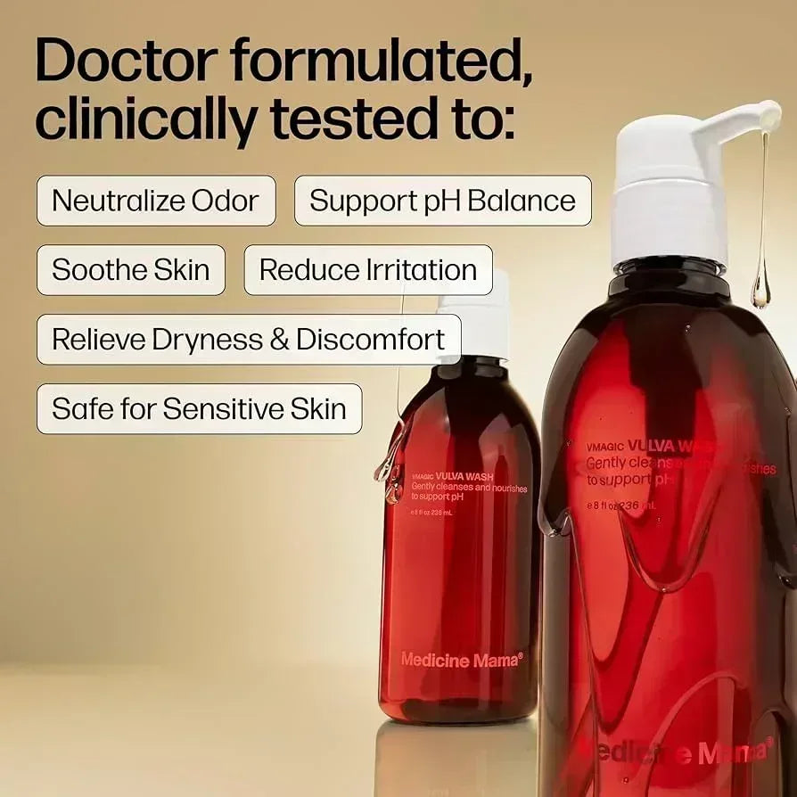 VMagic Vulva Wash doctor formulated clinically tested to neutralize odor, support pH, soothe skin, reduce irritation